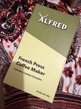 Alfred Olive and Light Green French Press Coffee Maker